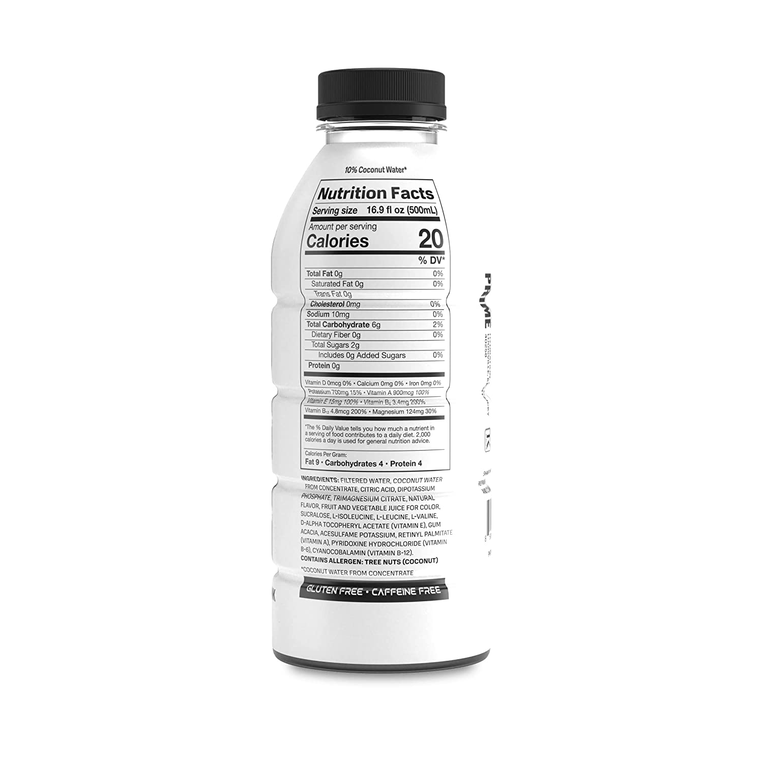 Prime Hydration Drink Sports Beverage"LEMON LIME，" Naturally Flavored， 10% Coconut Water， 250mg BCAAs， B Vitamins， Antioxidants， 835mg Electrolytes， 20 Calories per 16.9 Fl Oz Bottle (Pack of 12) - Image 6